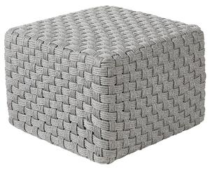 Vonkajší taburet sivý syntetický materiál 50 x 50 x 35 cm štvorcový tvar pletený ručná výroba puf podnožka moderný boho štýl záhrada