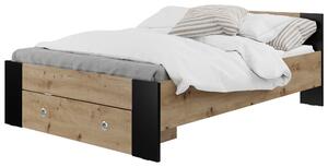 POSTEĽ, čierna, dub artisan Carryhome - Postele