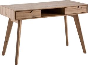 WOHNLING písací stôl 120x55x77 cm dubový Imitácia s úložným priestorom kancelársky stôl škandinávsky so zásuvkami HomeOffice stolík na laptop počítačový stôl pracovňa