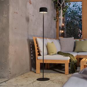 Solárna LED lampa na terasu Roccanova-L, čierna, výška 120 cm, Čierna, kov, Moderný, Solárne svietidlá