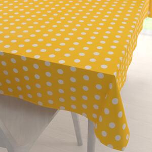 Biante Bavlnený obdĺžnikový obrus Sandra SA-598 Biele bodky na žltom 50x100 cm