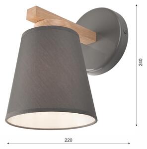 Nástenné svietidlo ELLIE 1xE27/60W/230V sivé