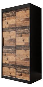 Dvojdverová šatníková skriňa ORISA 1 - šírka 100 cm, čierna / old style