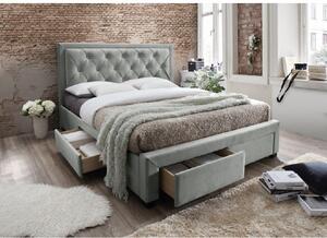 Sivá manželská posteľ PREMIUM 160 x 200 cm