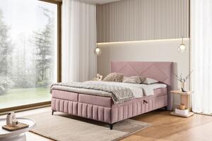 Posteľ Boxspring Wasil 180x200 s úložným priestorom - ružový hydrofóbny zamat Element 18