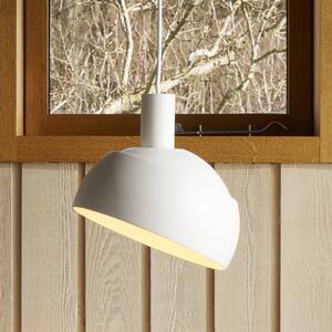 Louis Poulsen závesné svietidlo FJ Elements, bílé, Ø 25 cm, E27, Biela / opálová, Obývacia izba / jedáleň, Hliník, Moderný, Závesné svietidlo