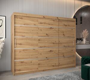 Šatníková skriňa ENNI - šírka 250 cm, dub artisan