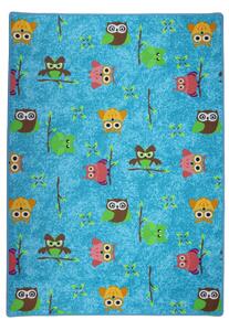 Vopi Detský kusový koberec Sovička Silk 5298 tyrkys - 80x120 cm