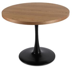 Okrúhly jedálenský stôl LINO 100 cm, dub zlatý / čierna