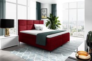 Boxspringová posteľ s úložným priestorom BRIGITA - 140x200, červená + topper ZDARMA