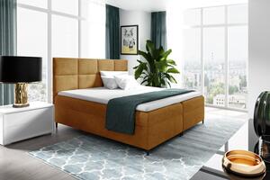 Boxspringová posteľ s úložným priestorom BRIGITA - 120x200, žltá + topper ZDARMA