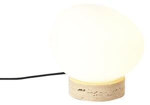 Japandi stolná lampa béžová s opálovým sklom - Sally