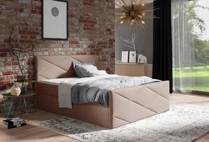 Čalúnená posteľ ZOE LUX - 200x200, hnedá + topper ZDARMA