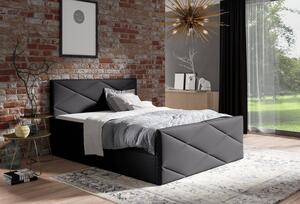 Čalúnená posteľ ZOE LUX - 140x200, čierna + topper ZDARMA