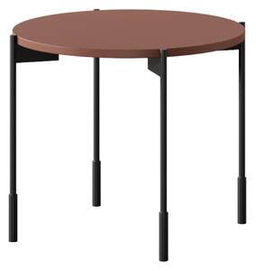 Kávový stolík Sonatia 60 cm okrúhly na kovových nohách - burgund