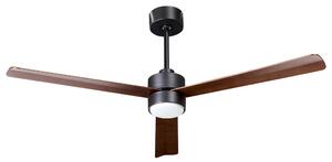 Stropný ventilátor s LED svetlom hnedý syntetický materiál diaľkové ovládanie moderný škandinávsky dizajn obývacia izba