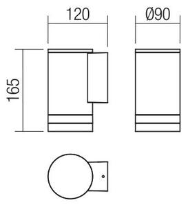 Redo 90517 - Vonkajšie nástenné svietidlo CARGO 1xGU10/28W/230V IP54 antracit