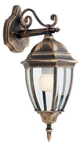 Redo 9605 - Vonkajšia nástenná lampa SEVILLA 1xE27/42W/230V IP44 zlatá/patina