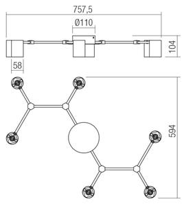 Redo 01-4048 - Bodové svietidlo WEBB 6xGU10/10W/230V čierna