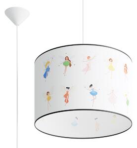 Detské závesné svietidlo Fairy, 1x plastové tienidlo so vzorom, (fi 40cm)
