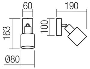 Redo 01-3984 - Nástenné bodové svietidlo ROTIS 1xE14/15W/230V