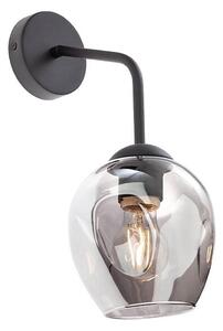 Redo 01-2618 - Nástenná lampa PIERCE 1xE27/42W/230V čierna/dymová