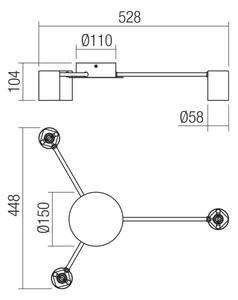Redo 01-4050 - Bodové svietidlo NOA 3xGU10/10W/230V čierna