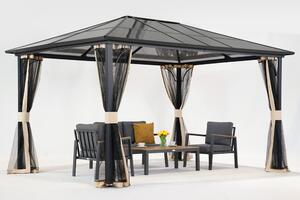 Moderný záhradný altánok Santiago 3x3,6 m s moskytiérou Garden Point béžový