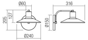 Redo 01-4053 - Nástenná lampa FRESNO 1xE27/42W/230V