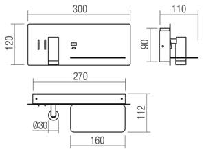 Redo 01-3316 - LED Nástenné bodové svietidlo BROOK LED/8W/230V + LED/3W USB čierna