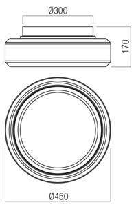 Redo 01-3590 - LED Stropné svietidlo SOLERA LED/36W/230V 45 cm CRI 93 3000/4000K