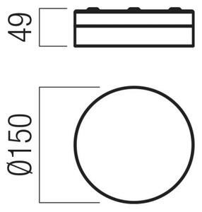 Redo 01-3733 - LED Stropné svietidlo FRISBI LED/8W/230V IP44 čierna