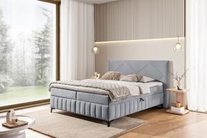 Posteľ Boxspring Wasil 180x200 s úložným priestorom - popolavý hydrofóbny zamat Element 24