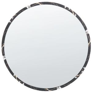 Okrúhle nástenné zrkadlo čierny rám sklo syntetický materiál ø 69 cm moderný štýl