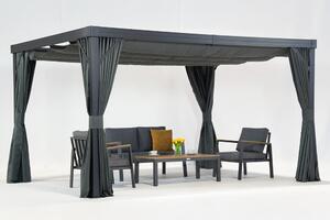 Terasová pergola so závesmi Alicante 3x4 antracit Garden Point
