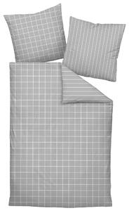 POSTEĽNÁ BIELIZEŇ, makosatén, biela, platinová, 140/200 cm Janine - Obliečky & plachty