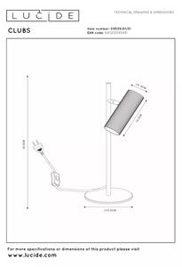 Lucide 09539/01/31 - Stolná lampa CLUBS 1xGU10/40W/230V biela