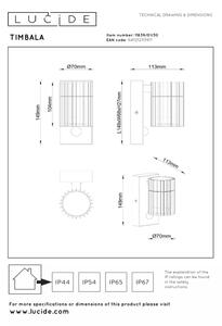 Lucide 11839/01/30 - Vonkajšie nástenné svietidlo so senzorom TIMBALA 1xGU10/7W/230V IP44