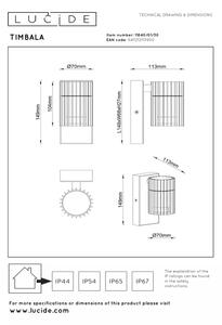 Lucide 11840/01/30 - Vonkajšie nástenné svietidlo TIMBALA 1xGU10/7W/230V IP44