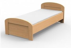 Texpol PETRA - masívna buková posteľ s oblým čelom pri nohách 100 x 200 cm