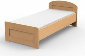Texpol PETRA - masívna buková posteľ s rovným čelom pri nohách 100 x 200 cm