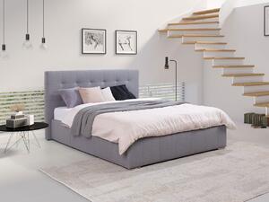 Manželská posteľ s úložným priestorom a roštom 160x200 MELDORF - svetlá šedá