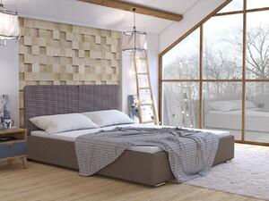 Čalúnená manželská posteľ s roštom 180x200 WILSTER - hnedá