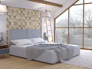 Čalúnená manželská posteľ s úložným priestorom 180x200 WILSTER - šedá