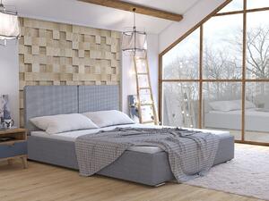 Čalúnená manželská posteľ s roštom 180x200 WILSTER - šedá / modrá