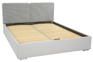 Čalúnená manželská posteľ s roštom 180x200 WILSTER - šedá / zelená