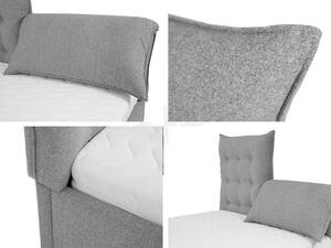 Čalúnená posteľ s vysokým sklápacím čelom 140x200 DASSOW - šedá