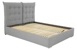 Čalúnená posteľ so sklápacím čelom a roštom 160x200 DASSOW - tmavá šedá