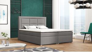 Boxspringová manželská posteľ s úložným priestorom 160x200 PALIGEN 1 - šedá 2 + topper ZDARMA