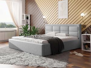 Manželská posteľ s roštom 200x200 PALIGEN 2 - svetlá šedá